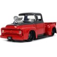 thumbnail image 2 of 1956 Ford F-100 Pickup Truck Red and Dark Gray Metallic with Extra Wheels "Just Trucks" Series 1/24 Diecast Model Car by Jada, 2 of 9
