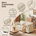 thumbnail image 3 of Aiho 75" L Loveseat Sofa, Comfy Corduroy Fluffy Couch with Deep Seat with Double Layer Cushions for Living Room, Apartment, Bedroom, Bedroom - Beige, 3 of 7