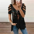 thumbnail image 2 of Patlollav Woman T Shirts Clearance Short Sleeve Tops Summer Print Loose Blouse, 2 of 6