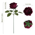 thumbnail image 2 of Flores artificiales ICBOX, rosas de terciopelo burdeos, 25 unidades con tallo, 2 of 5