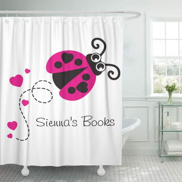 Suttom School Kids Named Ladybug Ladybird Pink Book Custom Flying Shower Curtain 66x72 Inch Com Kids Named Ladybug Ladybird Pink Book, Ladybug Shower Curtain