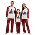 thumbnail image 5 of QIUOMBBP 2 Piece Family Matching Christmas Pajamas Sets Cute Xmas Graphic Long Sleeve Shirts Plaid Sleep Bottoms Holiday Outfits, White, XL, 5 of 6