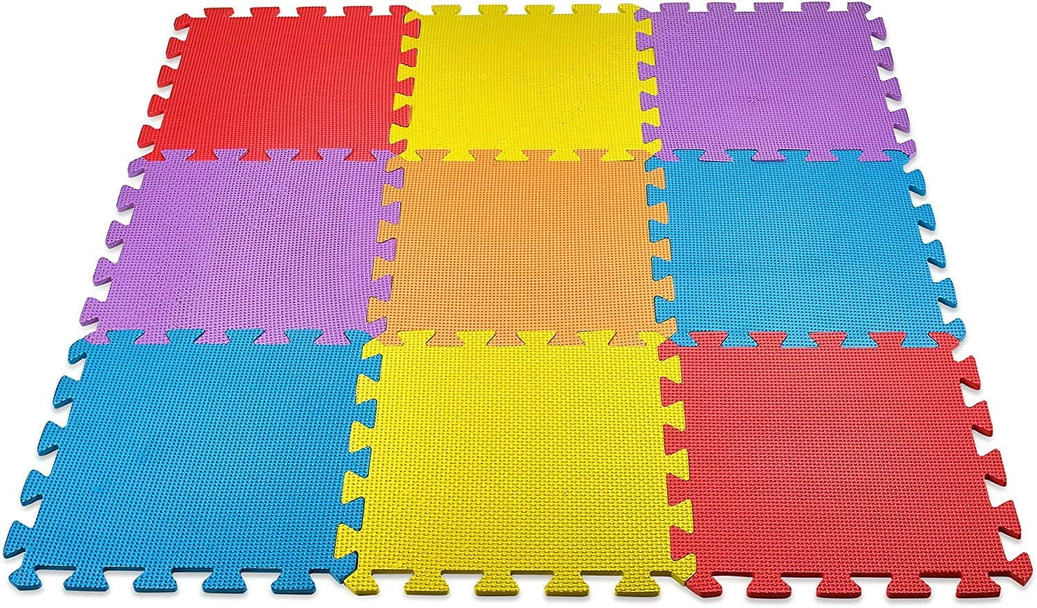 MEDca Floor Play Mat EVA Interlocking 10pk 11.5x11.5 inches Assorted