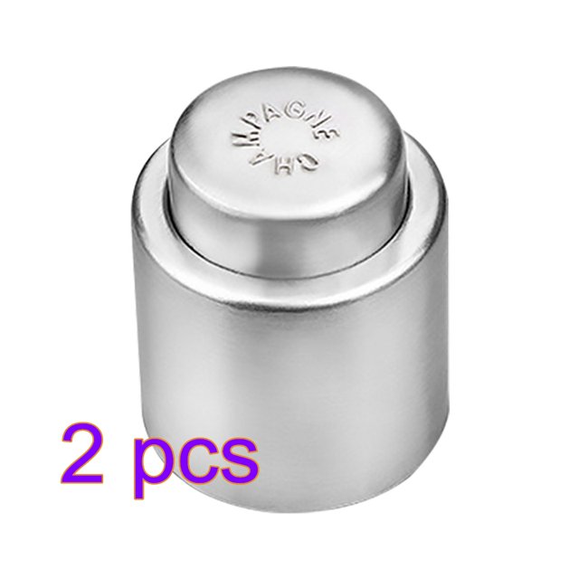 Tapón de botella de vino Sellador de champán de mantenimiento fresco de acero inoxidable Tapa resellable a prueba de fugas, Champán Advancent LF0110-02B*2