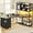 Black, variant on YANGLI 58" L-Shaped Computer Desk with 3 Drawers & Bookshelf, Corner with Shelves & LED Light, White
