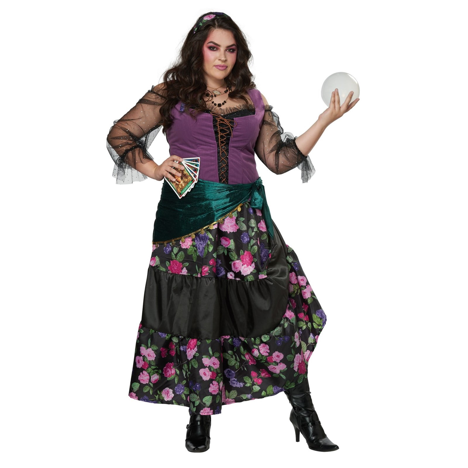 Womens Deluxe Dark Gothic Gypsy Maiden Costume 