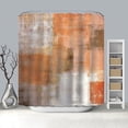 thumbnail image 5 of Orange Abstract Shower Curtain Orange and Grey Abstract Art Painting Shower Curtain Bathroom Bathtub Curtain 72x72 Inch with 12 plastic hooks, 5 of 5