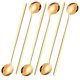 thumbnail image 1 of Cterwk - 6 cucharas de café de acero inoxidable, cucharas de té de mango largo, cucharas para té helado, cucharas largas, doradas, 1 of 7