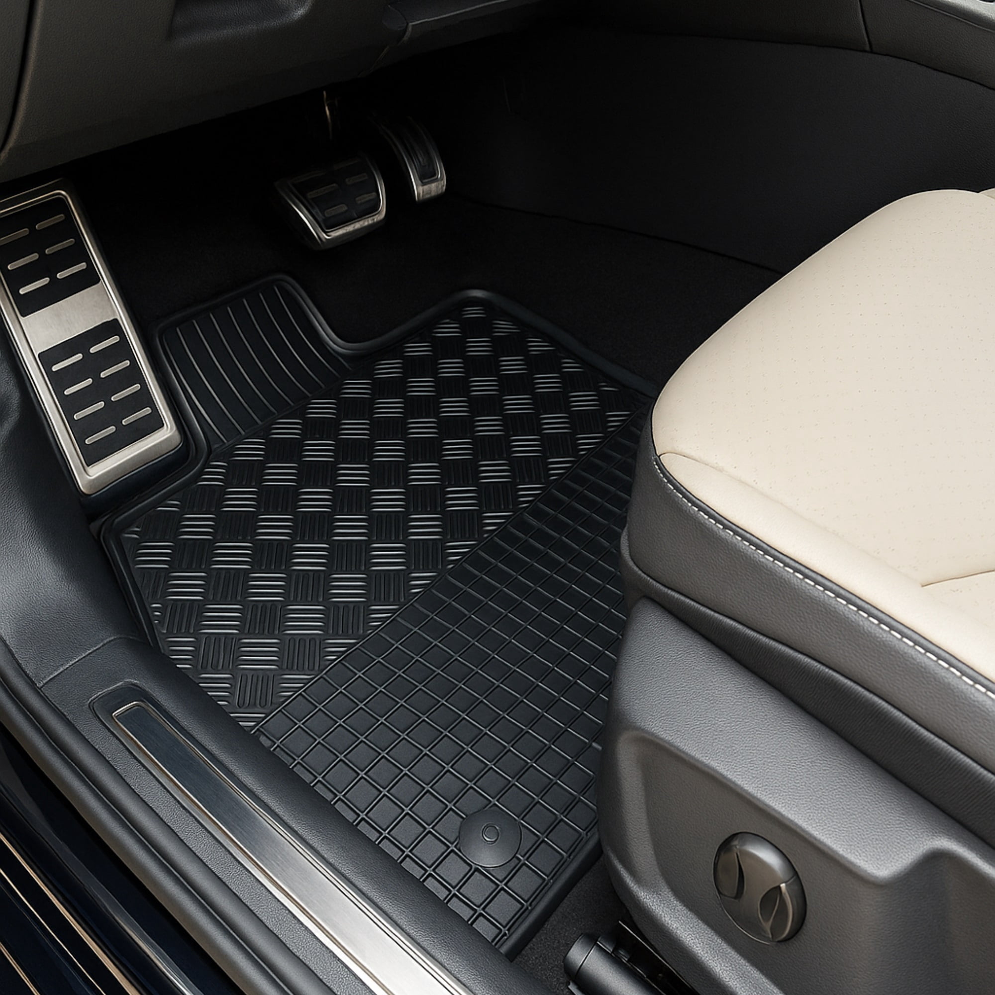 Custom Fit Floor Mats for 2006-2012 Toyota RAV4 Heavy Duty, All Weather Floor Liner Front and 2nd Row Full Set (Rubber, Black)