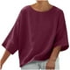 thumbnail image 1 of Vestidos Casuales Para Mujer, Blusas De Mujer De Moda Blusas casuales lisas para mujer, blusa de verano de moda con cuello redondo y mangas 3/4, 1 of 6