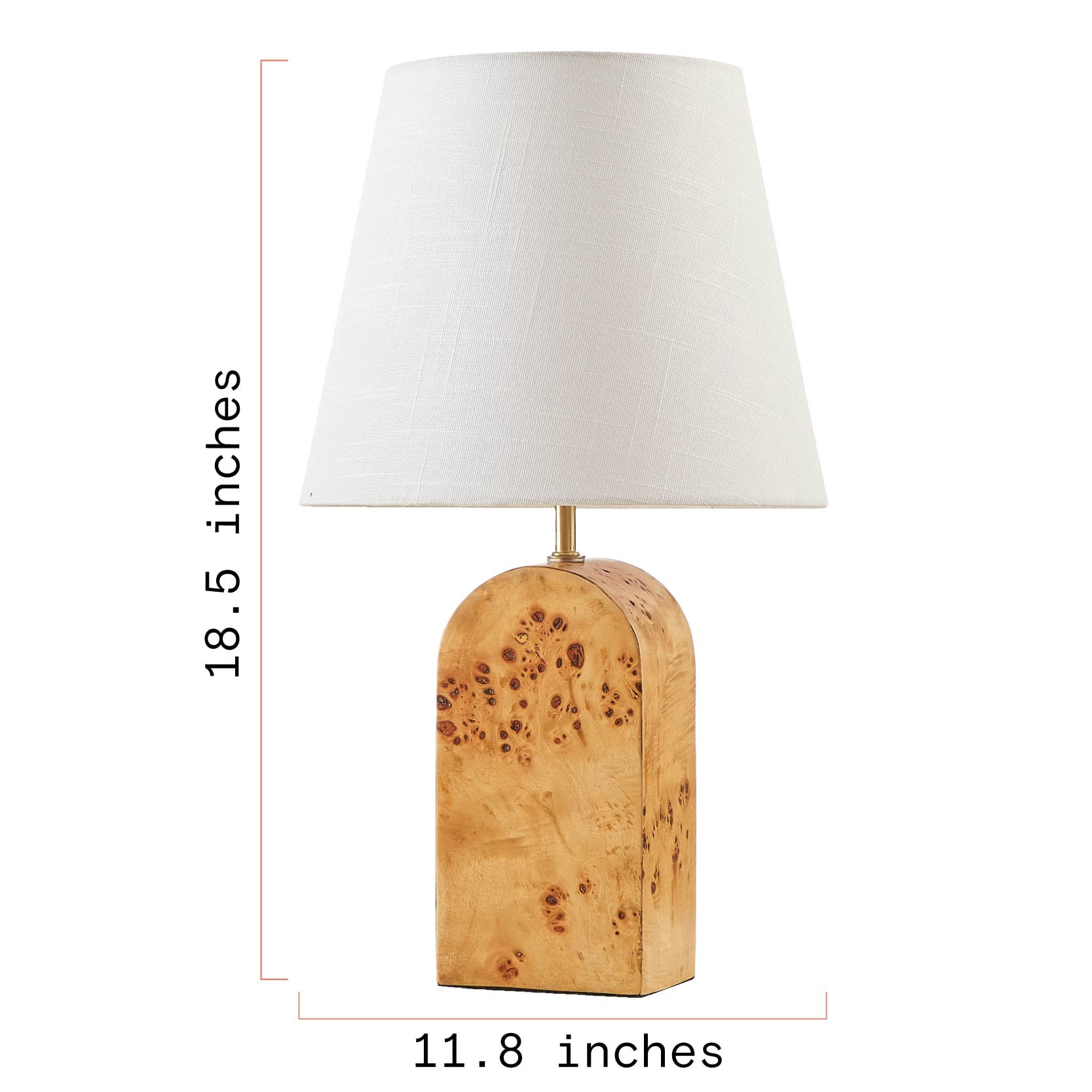 Beautiful Burl Wood Table Lamp by Drew Barrymore, 18.5" H