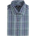 thumbnail image 1 of Alfani Mens Square Line Check Button Down Dress Shirt, Green, 15-15.5" Neck 32-33" Sleeve, 1 of 1