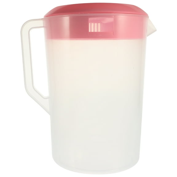 HIAKDOFT 1Pack Pink Plastic Pitcher for Beverages with Pouring Convenience for Family