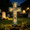 Blue Cross, variant on Solar Cross Garden Stake Lights Outdoor Waterproof, 38" Bronze Metal Dual Modes for Cemetery Memorial Yard Decor