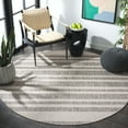 thumbnail image 3 of SAFAVIEH Beach House Boyce Striped Indoor/Outdoor Area Rug, Gray/Ivory, 6'7" x 6'7" Round, 3 of 9