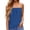 Blue, variant on Womens Plus Size Tops V-Neck Braless Tie Halter Shirts Ribbed Knit Going Out Y2k Tees
