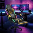 thumbnail image 2 of Hoffree Big and Tall Gaming Chair with Speakers Office Chair with Footrest Heavy Duty Gamer Chair with Lumbar Support Height Adjustable 360-Swivel Seat and Headrest for Adults, 400lbs, 2 of 10