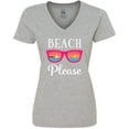 thumbnail image 3 of Inktastic Beach Please Sunglasses Gift Women's V-Neck T-Shirt, 3 of 5