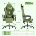 thumbnail image 2 of SOONTRANS Green Gaming Chair,Ergonomic Office Game Chair for Adult, Velvet Fabric Video Gamer Chair with Footrest, High Back Reclining Office Computer Chairs with Massage Lumbar, 2 of 9