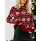 thumbnail image 2 of Suéter de Navidad para mujer, suéteres casuales de manga larga con cuello redondo de Navidad CACAGOO  Camiseta de manga corta, 2 of 7