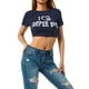 thumbnail image 3 of VISgogo Mujeres Casual Crop Tops, Adultos Letra y Corazón y Estampado de Flores Camiseta de Manga Corta Cuello Redondo VISgogo moda, 3 of 9