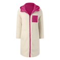 thumbnail image 6 of Dwralegc Color Womens Fleece Jacket Long Sleeve Thermal Winter Long Puffer Jackets Fleece Zip Up Plus Size Coat Trendy Heavyweight Hooded Outerwear with Pockets Hot Pink 2XL, 6 of 8