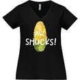 thumbnail image 3 of Inktastic Aw, Shucks Corn on the Cob Humor Women's Plus Size V-Neck T-Shirt, 3 of 5