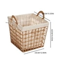 thumbnail image 3 of XYKA Handmade Rattan Woven Storage Basket Large Capacity Toy Snack and Clothes Organizer with Handle and Saving Design Perfect for Organization Elegant Wicker Fabric Laundry Basket, 3 of 4