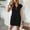 Black, variant on Women's Casual Striped Dresses Sleeveless Half Zip V Neck Tunic Dress Dressy Mini Dress with Pockets