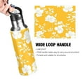 thumbnail image 4 of 1000ml Vacuum Insulated Sports Water Bottle with Foldable Straw Stainless Steel Portable Thermos Cup White Floral Silhouettes, 4 of 7