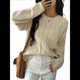 thumbnail image 1 of Suéteres de Cuello Redondo de Punto Extragrandes para Mujer Albaricoque XL, 1 of 7