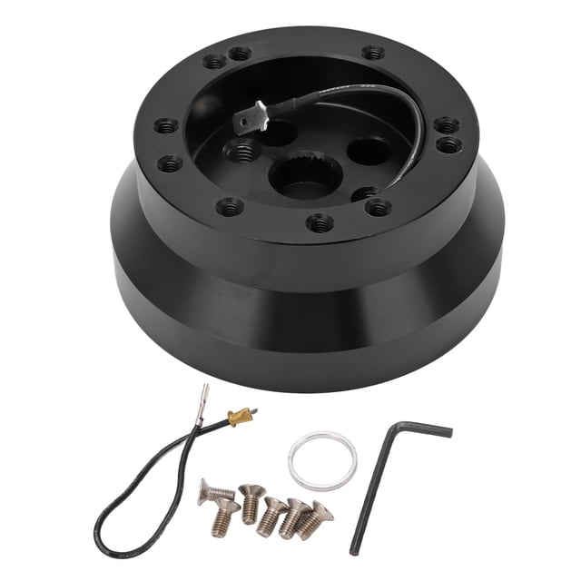 Adaptateur de Moyeu de Volant, Performance Stable Adaptateur de Moyeu Court Style de Course Élégant Noir Résistant à l'Usure pour les Modèles 6 Trous Standard Noir