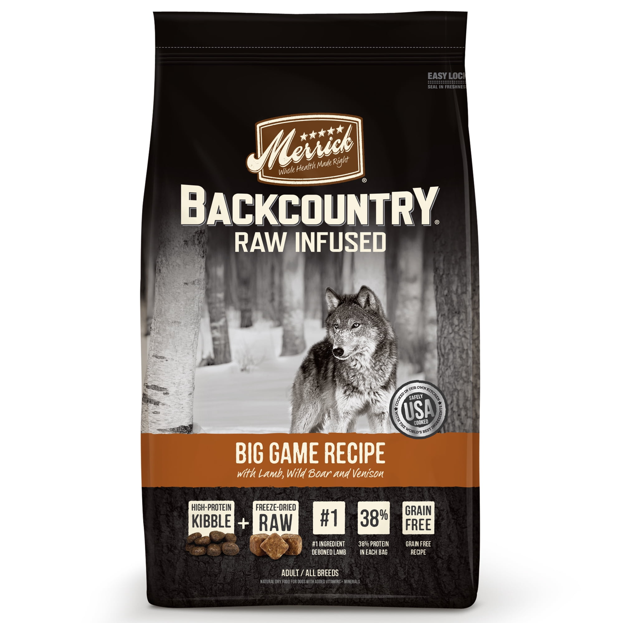 Merrick Backcountry Grain-Free Raw Infused Big Game Recipe Dry Dog Food, 4 lb