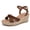 Brown PU 006, variant on Women's Wide Width Wedge Sandals, Ankle Strap Open Toe Platform Espadrille Wedge Pump Heel Women's Sandals Concise Casual Summer Shoes.