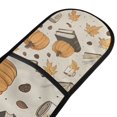 thumbnail image 4 of Yayeee Double Oven Mitt Kitchen Heat Resistant Baking 35" x7" Quilted Glove, Beige Fall Books, 4 of 6