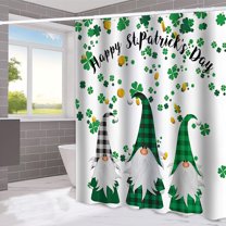 Qwtwty Shower Curtain Shower Curtain Saint Patrick's Day Decoration Bathroom Partition Fabric Digital Printing Bathroom Water Proofing Curtain with Hooks No Punching