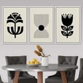 thumbnail image 3 of PixonSign Framed Canvas Print Wall Art Set Geometric Dark Floral Botanical Flower Nature Wilderness Illustrations Modern Art Minimalism Decorative for Living Room, Bedroom, Office - 24"x36"x3 White, 3 of 5
