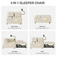 thumbnail image 3 of DEALTOPS Convertible Sleeper Chair Bed, Modern Velvet 4-in-1 Sofa with USB Ports, Phone Stand & Side Pocket, Beige, 3 of 8