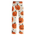 thumbnail image 4 of JULMCOMO Halloween Pajamas Pants for Women Cat Pumpkin Ghost Print Elastic Waist Drawstring Trendy Pajama Bottoms Cute Print Loose Fit Comfy Pj Pants Orange S, 4 of 6