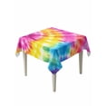 thumbnail image 2 of Colorful Boho Tablecloth Square Table Cloth 54x54, Waterproof Tablecloth Outdoor Table Cloth, Pink Yellow Blue Green Tie Dye Abstract Art Washable Table Cover for Kitchen Dinning Party, 2 of 8