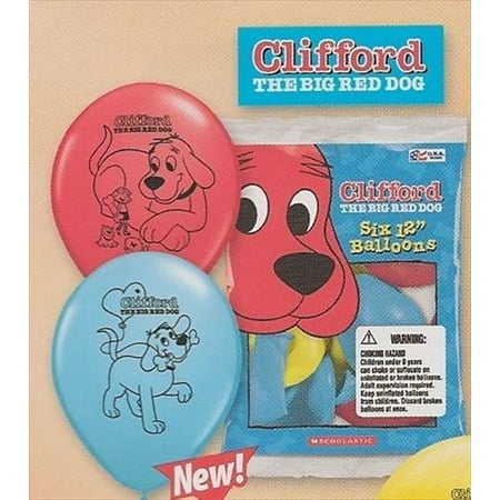Clifford The Big Red Dog Latex Balloons (6ct) - Walmart.com