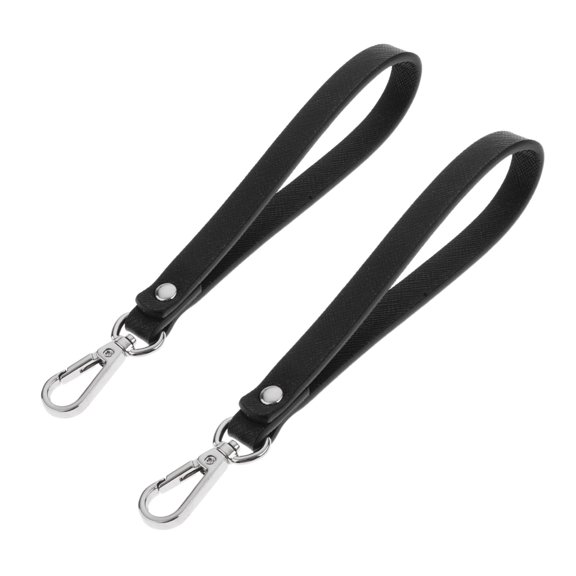 2pcs Black PU Leather Wrist Strap for Clutch Pouch Wristlet Bag Purse NEW