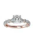 thumbnail image 1 of 1.35 Carat Excellent Round Cut Real Diamond New Design Solitaire with Accents Ring for Wedding Solid 18K Rose Gold Size 11, 1 of 5