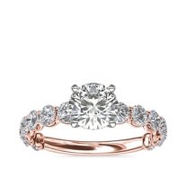 Diamond-Capitals 1.35 Ct Shinning Round Cut Solitaire Natural Diamond (F-G/VS1) Rings for Engagement Gift Solid 18K Rose Gold Size 9