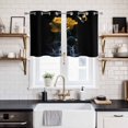 thumbnail image 2 of Yellow Roses Kitchen Curtains Small Short 39 Inch Length, Modern Art Splash Flowers Butterfly Grommet Top Bedroom Living Room Curtains, Light Filtering Cafe Curtain Drapes 2 Panels Set 55''x39'', 2 of 9