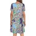 thumbnail image 5 of Womens Summer Dresses Beach Casual Loose Tshirt Floral Short Sleeve Flowy Pockets Sundresses Size S, 5 of 5