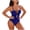 Dark Blue, variant on Womens One Piece Swimsuit Cutout Full Coverage Bathing Suit Backless Tummy Control Monokini Swimsuits with Removable Bra Pads