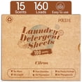 thumbnail image 3 of (4 pack) Poesie Laundry Detergent Sheets, Citrus Scent, High Efficiency, 160 Count, 1 Pack, 3 of 11