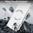 thumbnail image 6 of Magnetic for iPhone 15 Plus case Clear Compatible with Magsafe [Non-Yellowing & Camera Lens Protector] Plated Soft TPU Shockproof Protective Phone Case for iPhone 15 Plus Silver, 6 of 16