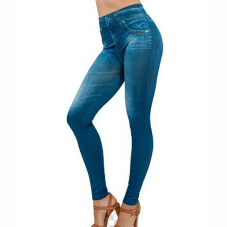 Leggings Jeans for Womens Denim Pants with Pocket Slim Jeggings Fitness PluSize Leggings (Best Jean Leggings Ever)